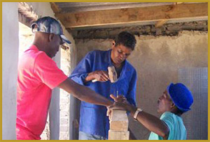 Building the chicken coop by hand